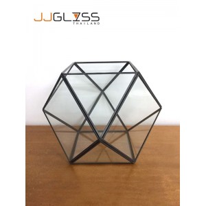 LYNX- GEO - SHUTTLE 17.5cm. Black - Geometric Glass Terrarium/ Geometric Terrarium/ Glass Succulent Planter/ Terrarium Cystal/ Glass Planter/ Geometric Pot